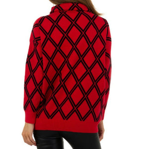 Damen Pullover Gr. One Size - red, H/W