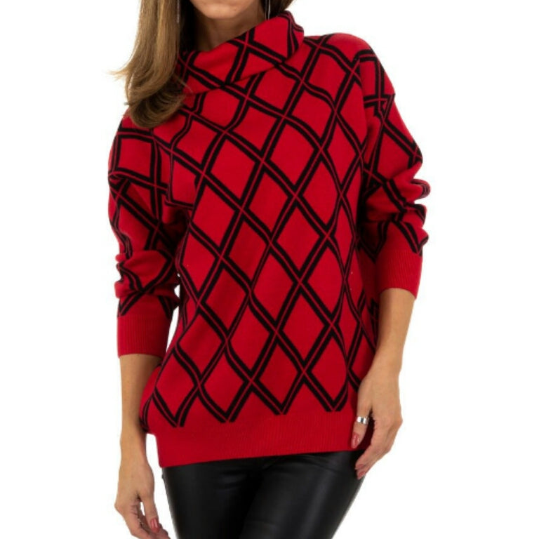 Damen Pullover Gr. One Size - red, H/W